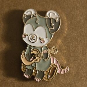 Banjo Playing Opposum Enamel Pin